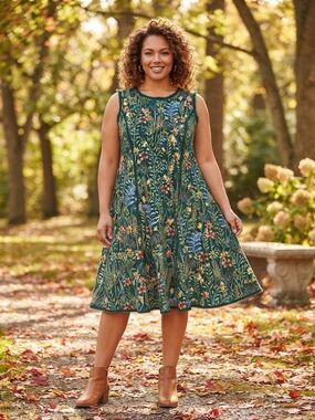 Jason Wu x Eloquii Green Floral Botanical Midi Dress Sz 14